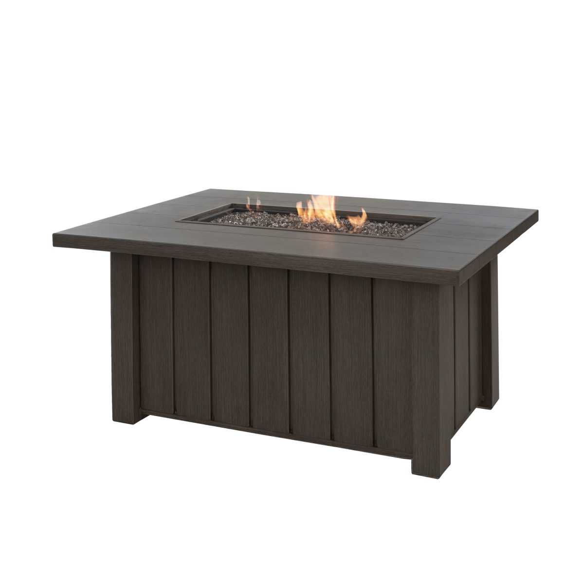 Trevi Fire Pit Rectangular Lit - Chestnut