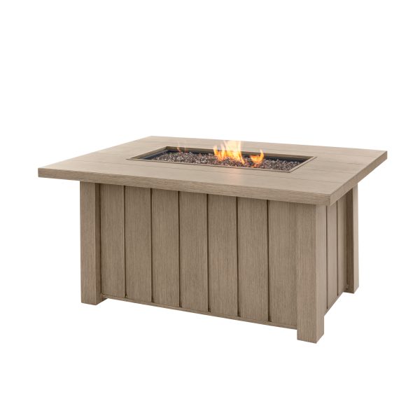 Trevi Fire Pit Rectangular Lit - Flax
