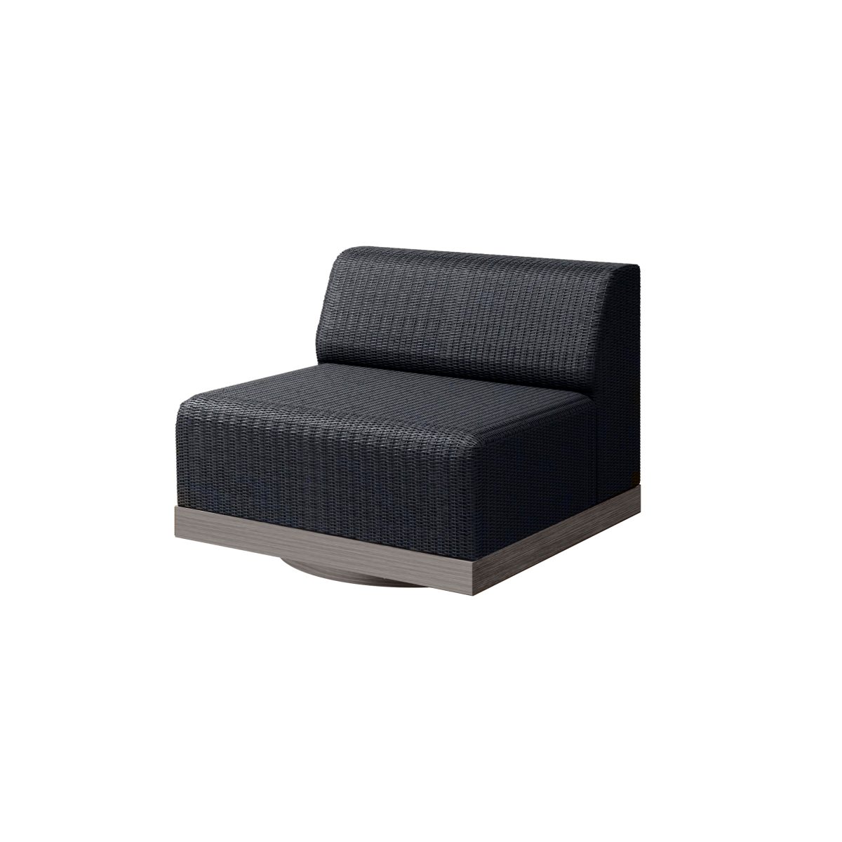 Grande Armless Swivel Chair Coal-Smoke