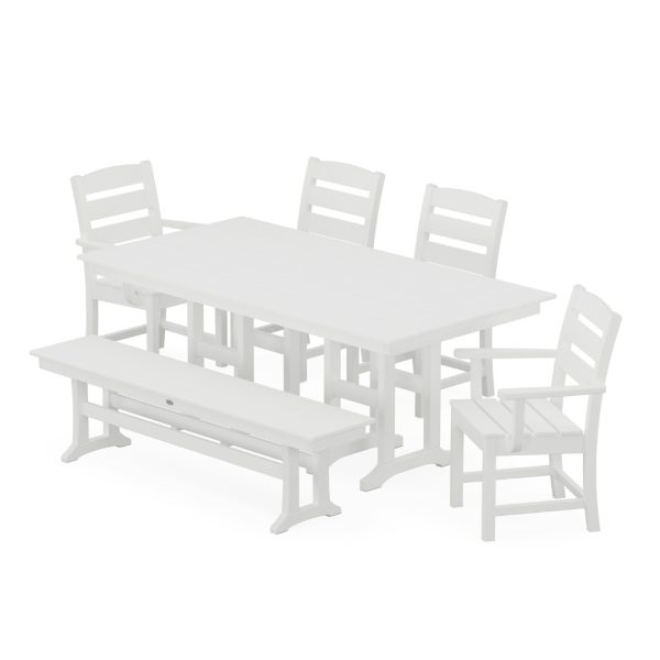 Lakeside 6-Piece Farmhouse Dining Set with Bench