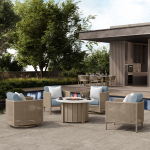 Orleans Chat Barley-Flax + Trevi FIre Pit Flax + Aspen Alabaster Top