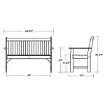 Vineyard 48 Bench Dims