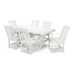 Vineyard 7-Piece Arm Chair Dining Set White