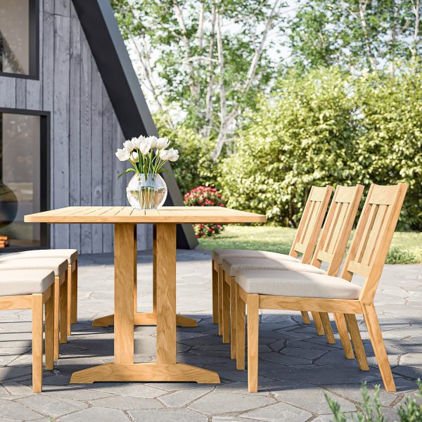 Savannah Teak Side Chair Dining Set