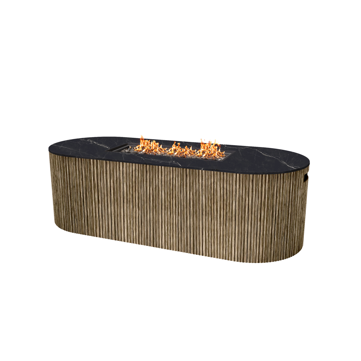 Hampton + Aspen Fire Pit Beech + Onyx - Lit