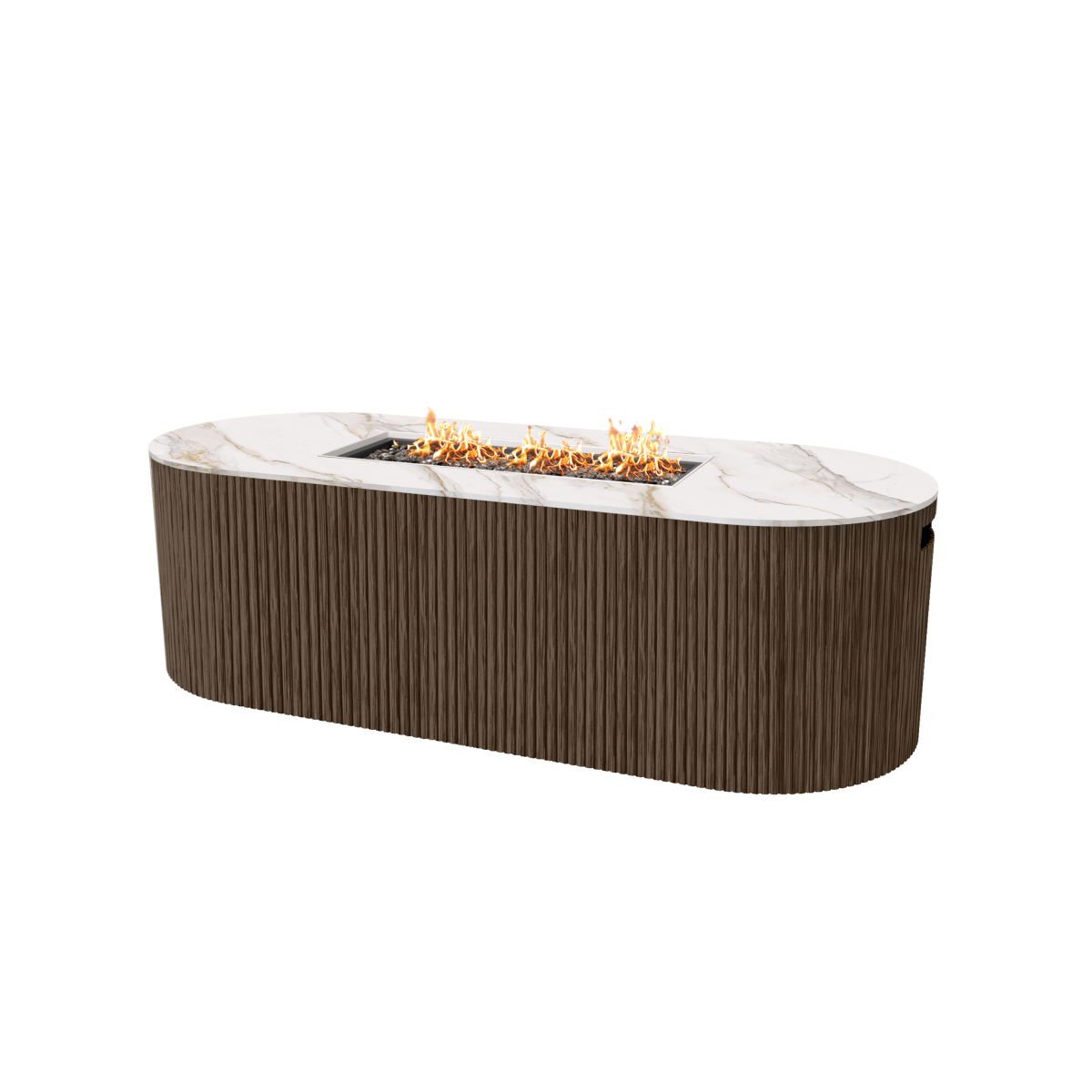 Hampton + Aspen Fire Pit Sable + Alabaster - Lit