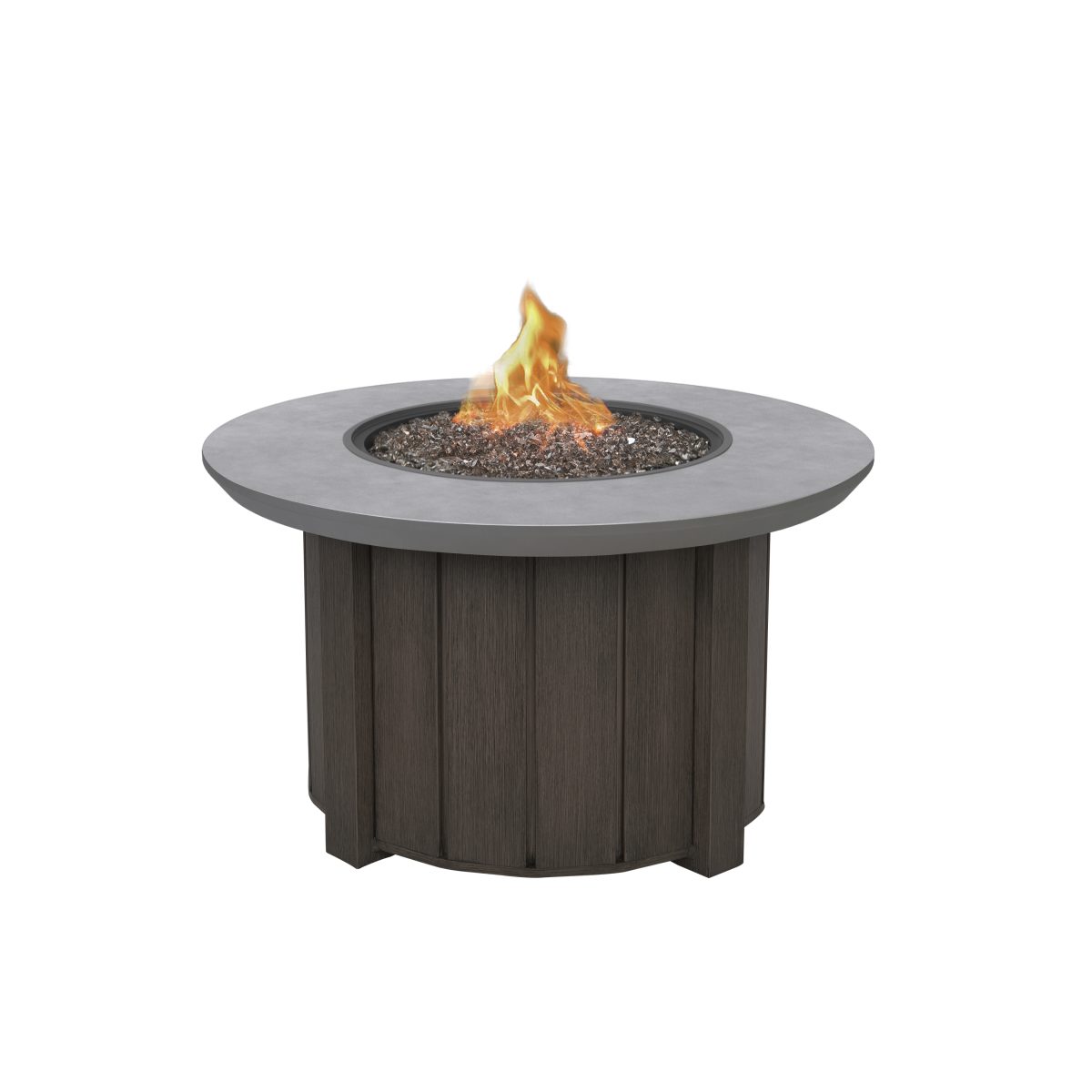 Trevi FIre Pit Round Base Chestnut + Bellino Top Concrete