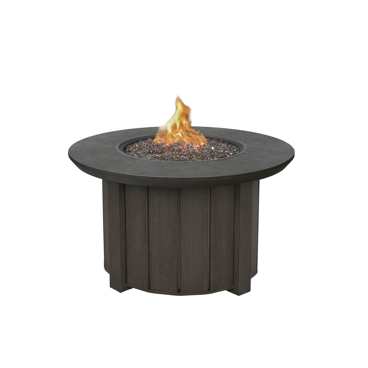 Trevi FIre Pit Round Base Chestnut + Bellino Top Iron