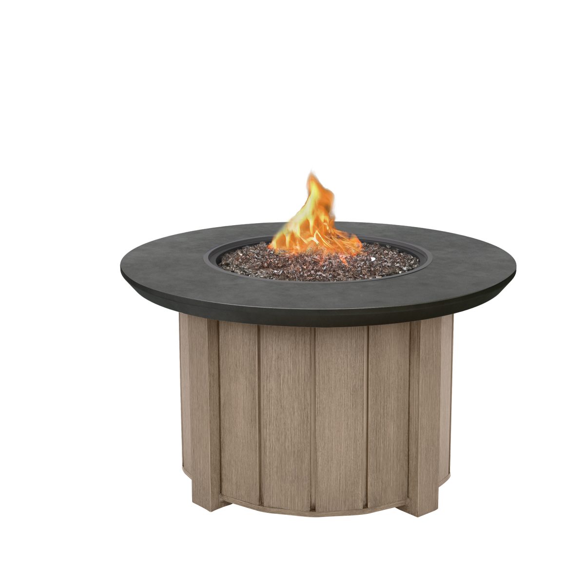 Trevi FIre Pit Round Base Flax + Bellino Top Iron