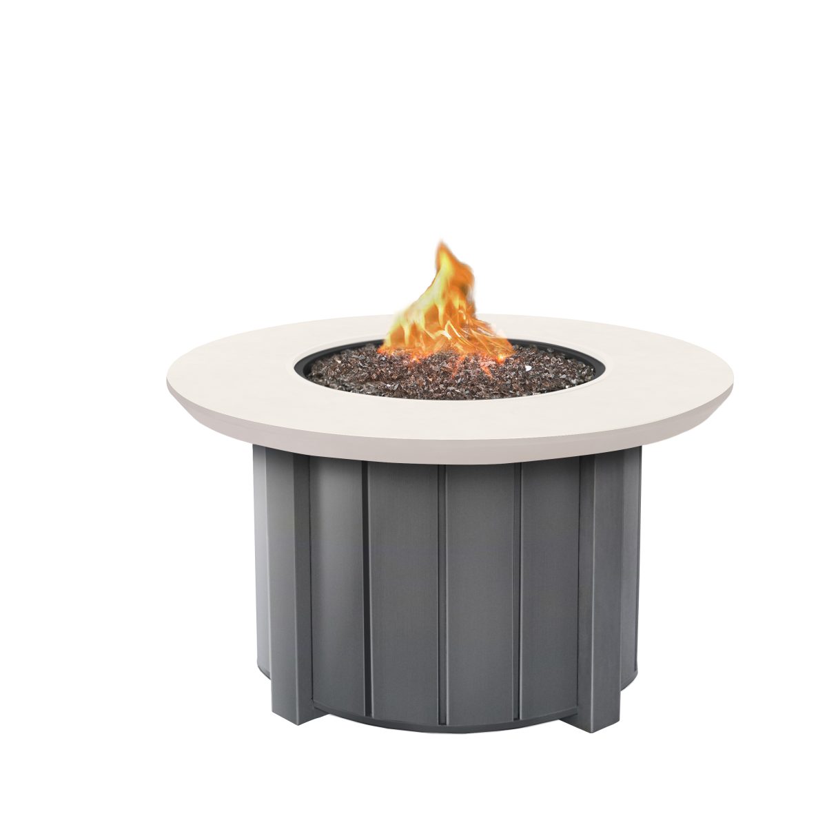 Trevi FIre Pit Round Base Graphite + Bellino Top Ivory
