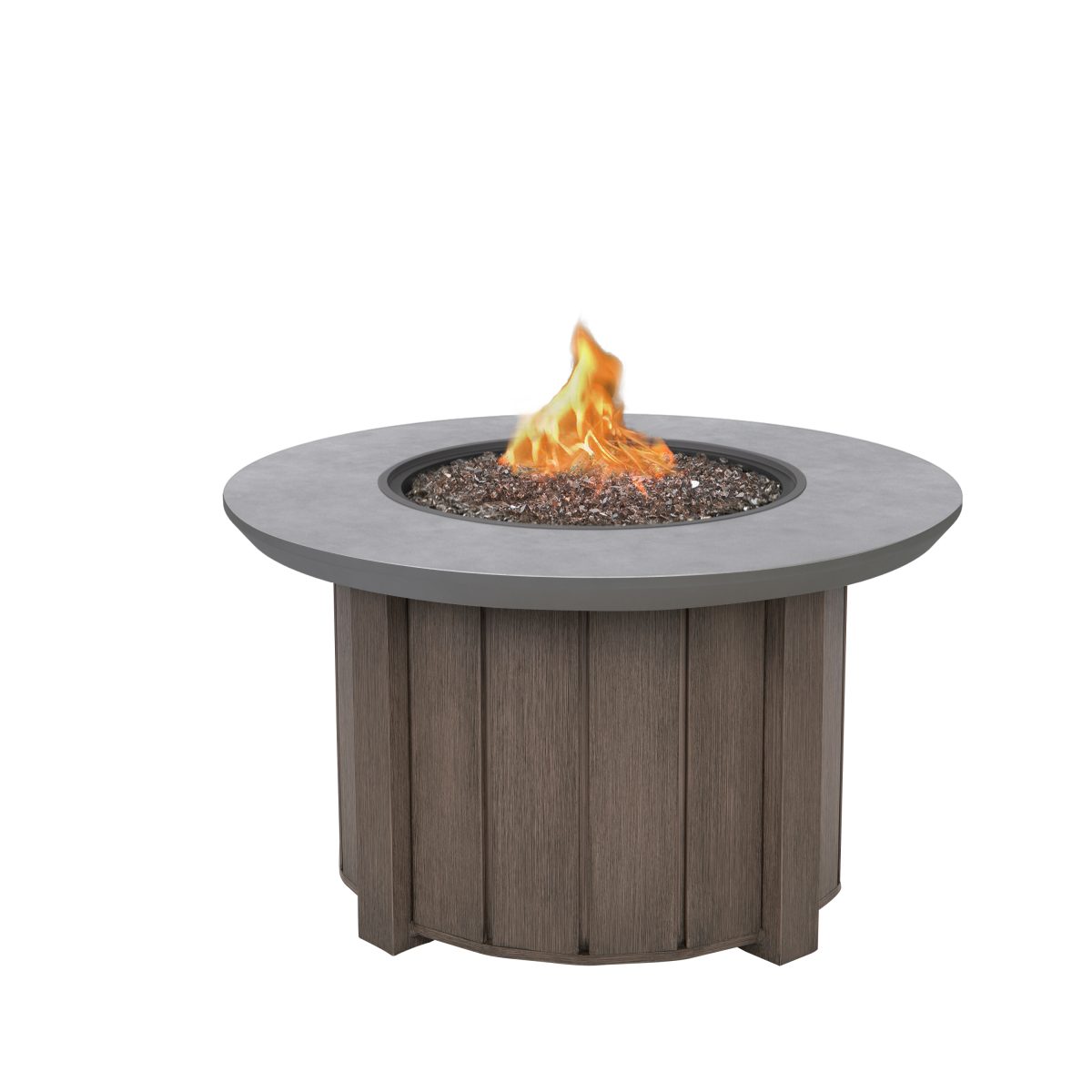 Trevi FIre Pit Round Base Hickory + Bellino Top Concrete