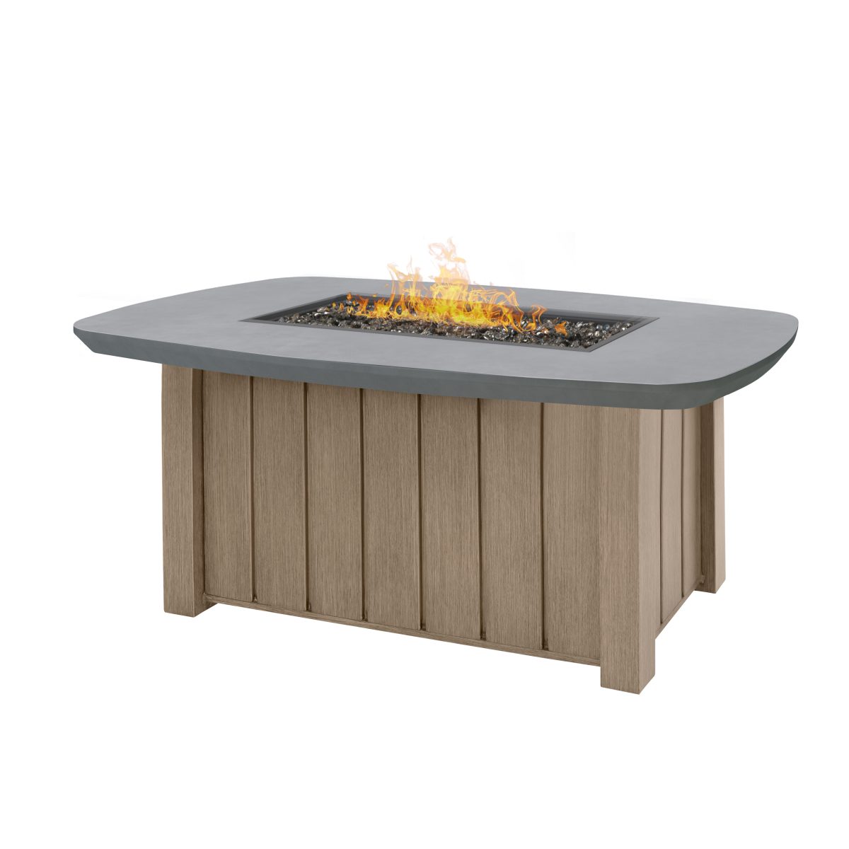 Trevi Fire Pit Rectangular Flax + Bellino Concrete