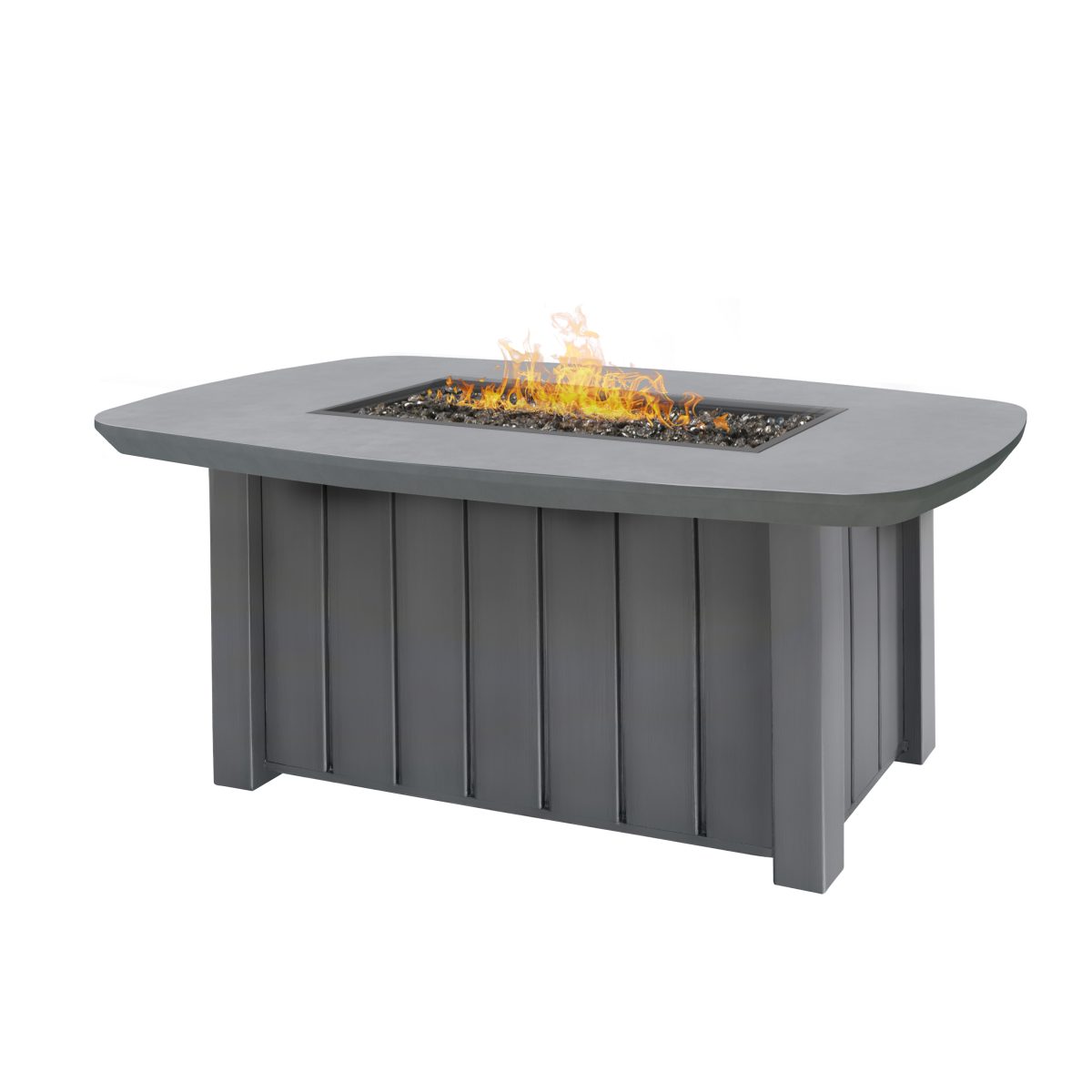 Trevi Fire Pit Rectangular Graphite + Bellino Concrete