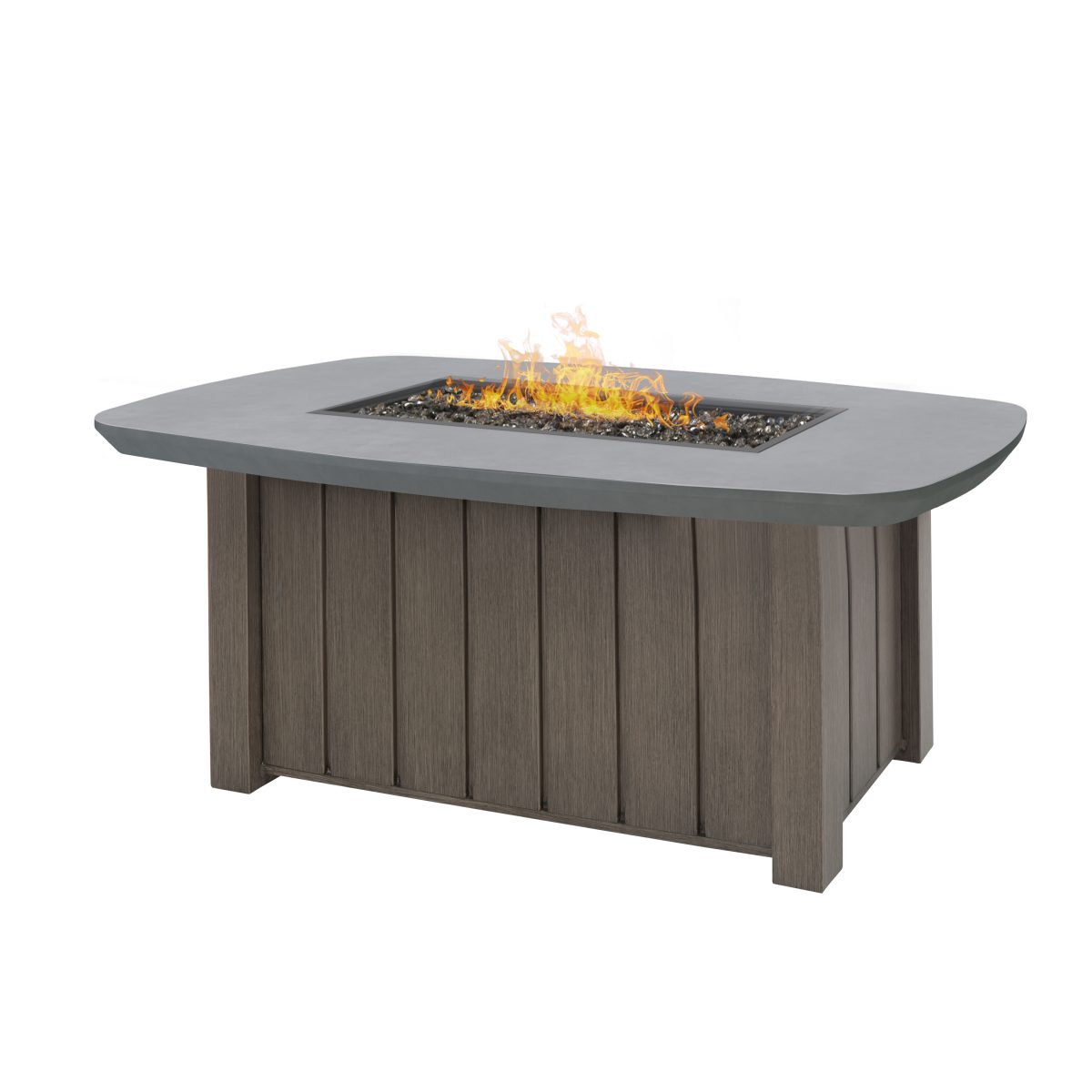 Trevi Fire Pit Rectangular Hickory + Bellino Concrete
