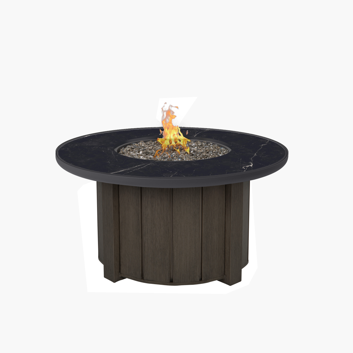 Trevi Fire Pit Round Base Chestnut + Aspen Onyx Top
