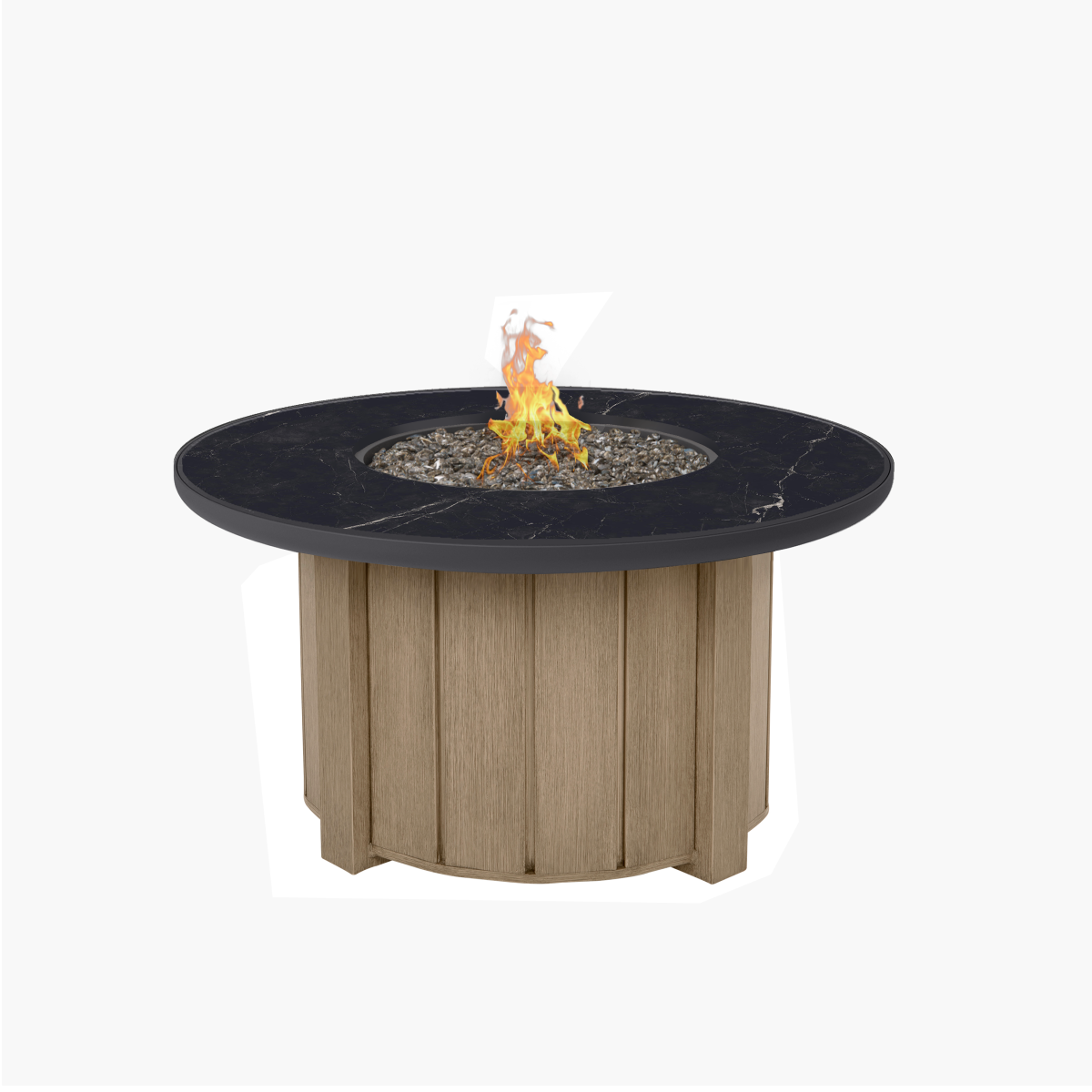 Trevi Fire Pit Round Base Flax + Aspen Onyx Top