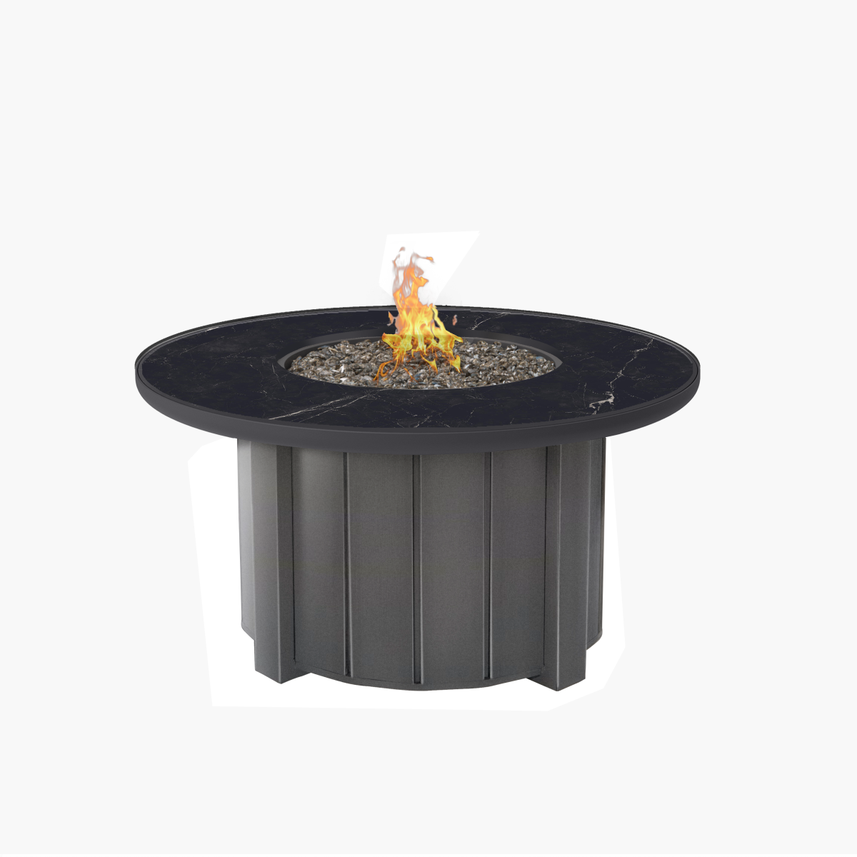 Trevi Fire Pit Round Base Graphite + Aspen Onyx Top