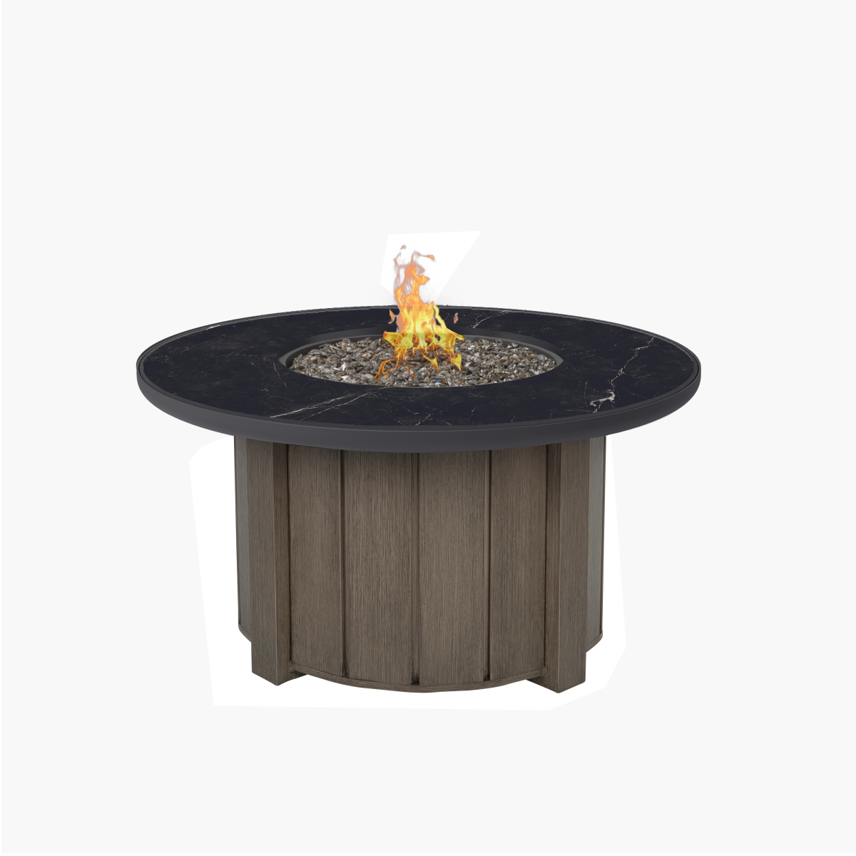 Trevi Fire Pit Round Base Hickory + Aspen Onyx Top
