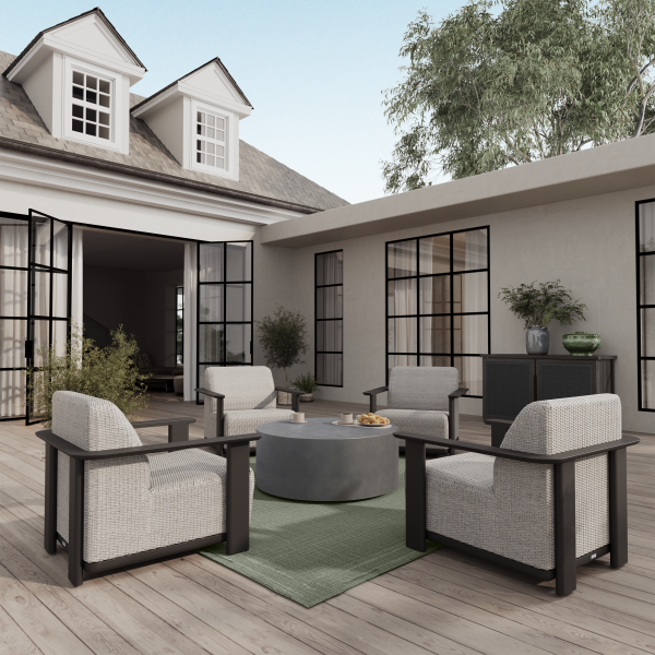 Corte Chat Pearl-Onyx + Bellino Chat Concrete + Orleans Sideboard Coal-Smoke